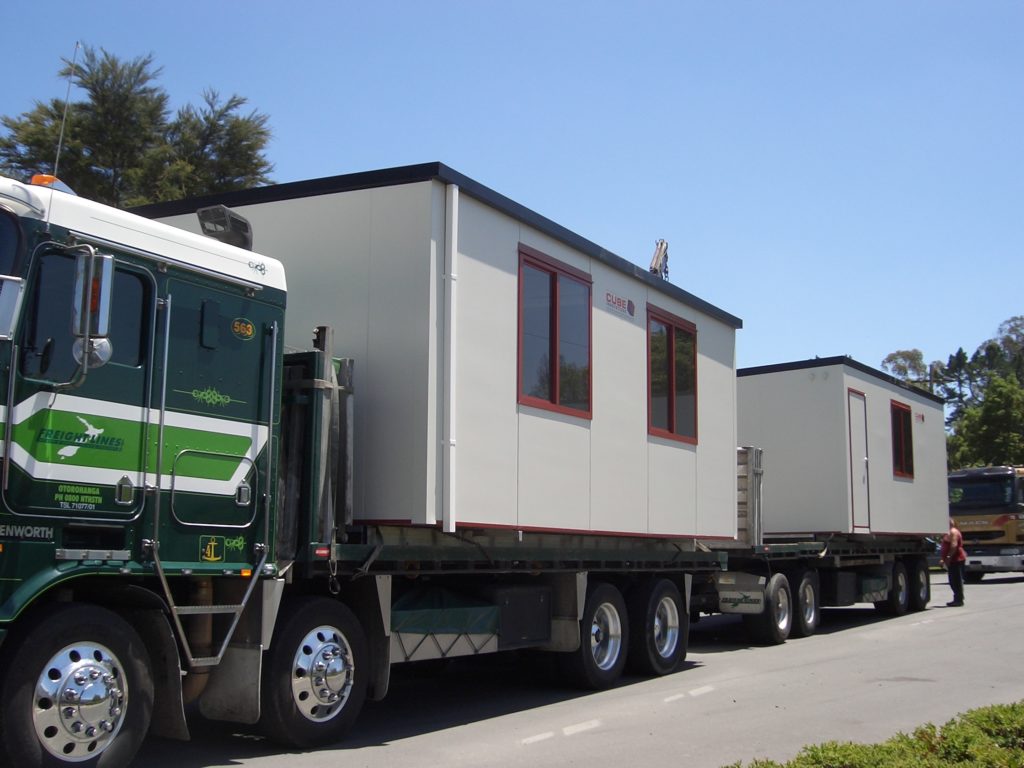 Transporting Cubes on a truck from Cube Portable Buildings